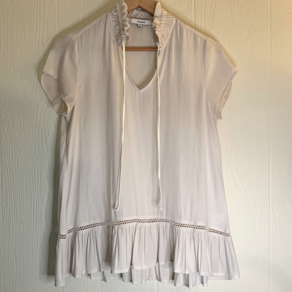 Anthropologie RO&DE Longline Peplum Blouse